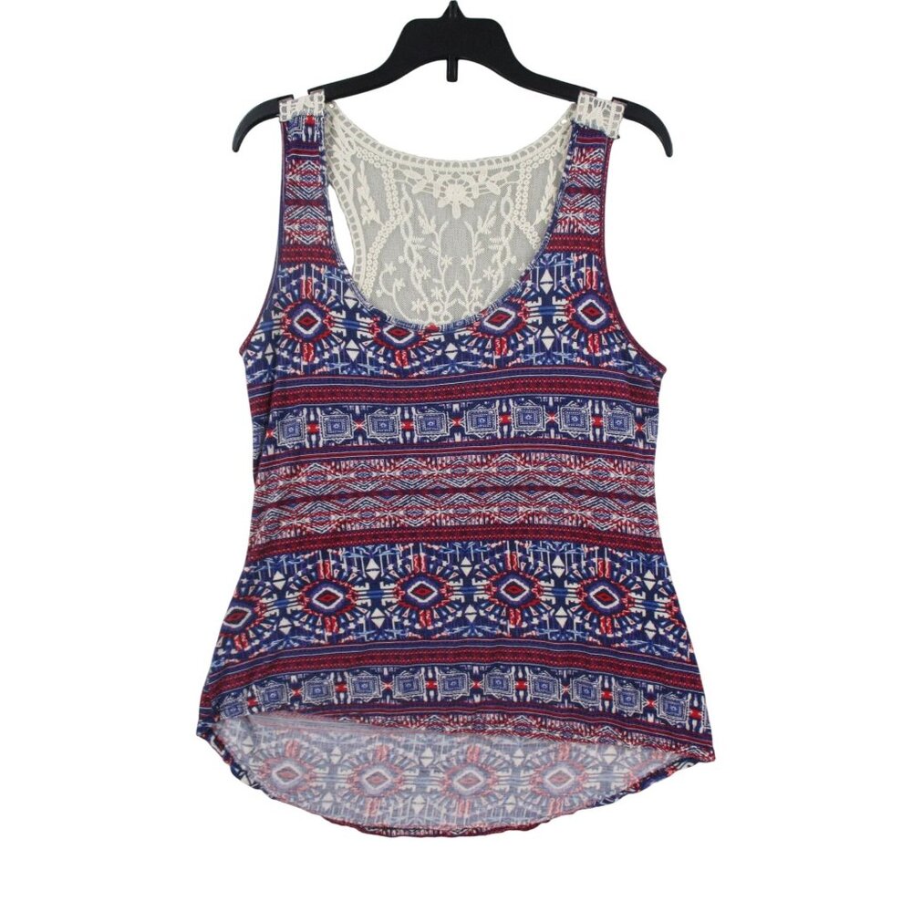 Rue21 Womens XS Tribal Print Tank‎ Top With Lace Back Detail